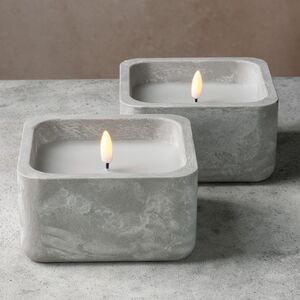 Светодиодная свеча Grey Urban 12*7 см в бетонном подсвечнике, на батарейках Koopman фото 3