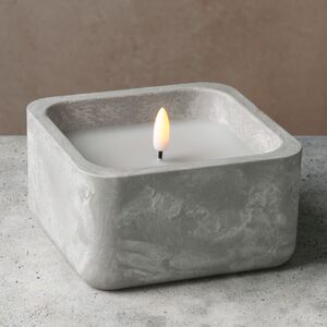 Светодиодная свеча Grey Urban 12*7 см в бетонном подсвечнике, на батарейках Koopman фото 1