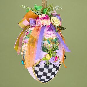 Коллекционная елочная игрушка Яйцо - Kaleidoscope of Flora 13 см