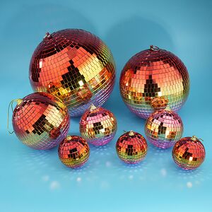 Зеркальный Диско-шар Rainbow Pink 15 см Winter Deco фото 3