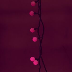 Светодиодная гирлянда Мультишарики 25 мм 70 розовых LED ламп 10 м, черный ПВХ, соединяемая, IP44 Snowhouse фото 5