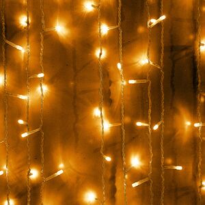 Гирлянда штора Quality Light, желтые LED лампы, прозрачный ПВХ, соединяемая, IP20