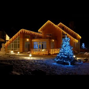 Гирлянда бахрома Сосульки 2*0.5 м, 100 желтых LED ламп, прозрачный ПВХ, соединяемая, IP44 Snowhouse фото 3