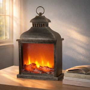 Декоративный фонарь - камин Джованни 39 см, батарейки, уцененный