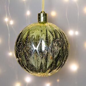 Светящийся шар Космо Gold 15 см, 10 теплых белых LED ламп, на батарейках Peha фото 3