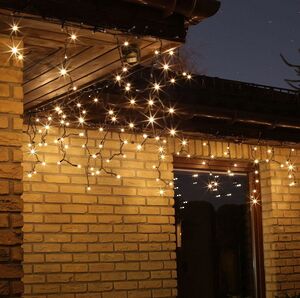 Светодиодная гирлянда Бахрома Profi Rubber 3.1*0.5 м, 120 теплых белых LED ламп, мерцание, черный КАУЧУК+ПВХ, соединяемая, IP65