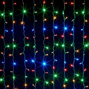 Гирлянда Дождь Rich Led Cap 2*1.5 м, 300 разноцветных LED ламп, черный ПВХ, соединяемая, IP65 Rich Led фото 2