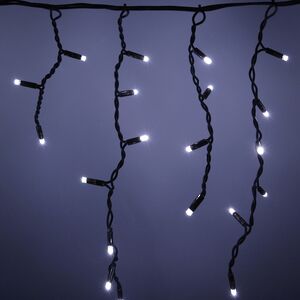 Светодиодная гирлянда Бахрома Profi Rubber 3.1*0.5 м, 120 холодных белых LED ламп, мерцание, черный КАУЧУК+ПВХ, соединяемая, IP65