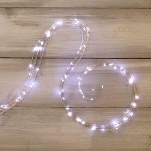 Гирлянда на батарейках Лучи Росы 8*2 м, 160 холодных белых мини LED ламп, серебряная проволока, IP20