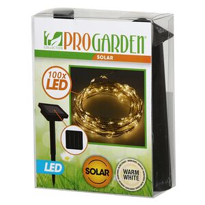 Гирлянда на солнечной батарее Роса Solar ProGarden 5 м, 100 теплых белых LED, серебряная проволока, контроллер, IP44 Koopman фото 4