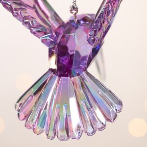 Елочная игрушка Kristal Колибри 10 см лиловая, подвеска Kurts Adler фото 3