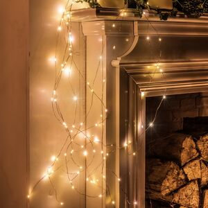 Гирлянда Лучи Росы 10*2 м, 200 теплых белых мини LED ламп с мерцанием, серебряная проволока, IP44 Koopman фото 2