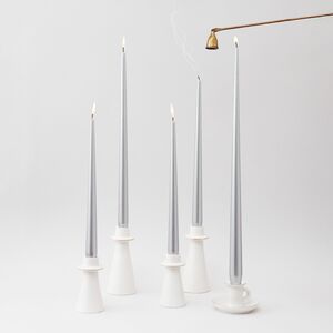 Высокая свеча 40 см Андреа Velvet серебряная Candleslight фото 5