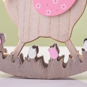 Декоративная фигурка Курочка-Качалка и Кролик Банни 23 см розовая Due Esse Christmas (Ду Эссе Кристмас) фото 3