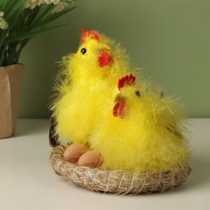 Декоративная фигурка Курочки из Лавентии 14 см желтая Due Esse Christmas фото 2
