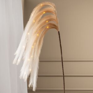 Светящаяся ветка с перьями Monike White 130 см, теплые белые LED лампы, таймер, на батарейках Koopman фото 2