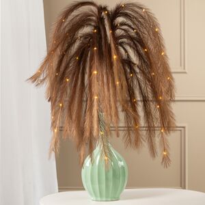 Светящаяся ветка с перьями Monike Brown 130 см, теплые белые LED лампы, таймер, на батарейках Koopman фото 1