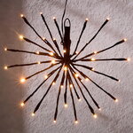 Светодиодное украшение Фейерверк 30 см чёрное, 42 экстра теплых белых LED ламп, IP44