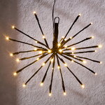 Светодиодное украшение Фейерверк 30 см чёрное, 42 теплых белых LED ламп, IP44