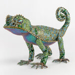 Декоративная фигура Ящерица - Ecailles de Lumiere 28 см зеленая