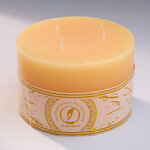 Большая свеча с тремя фитилями Ливорно 105*150 мм крем-брюле