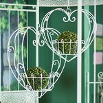 Подвесное кашпо-корзина Blancarde Cuore 39*39 см белое, металл