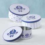 Набор металлических банок для хранения Royal Delft 14-20 см, 3 шт