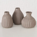 Набор керамических ваз Leeds 12 см серый, 3 шт