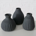 Набор керамических ваз Leeds 12 см черный, 3 шт
