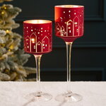 Набор стеклянных подсвечников Masaron 25-30 см, 2 шт