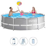 Каркасный бассейн Intex Prism Frame 305*99 см серый, картриджный фильтр, лестница