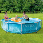 Каркасный бассейн 28208 Intex Metal Frame Beachside 305*76 см, фильтр-насос