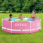Каркасный бассейн 28290 Intex Metal Frame 244*76 см, розовый