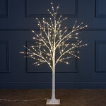Светодиодное дерево Березка Balbeggi заснеженное 120 см, 300 теплых белых LED ламп, IP44