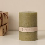 Декоративная свеча Рикардо 10*7 см оливковая