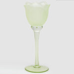 Стеклянный подсвечник-бокал Chiffon Blossom Glows 22 см зеленый