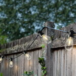 Гирлянда из лампочек Ретро, 20 ламп, теплые белые LED, 9.5 м, черный ПВХ, соединяемая, IP44