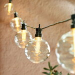 Гирлянда из лампочек Россен, 10 ламп, теплые белые LED, 4.5м, черный ПВХ, соединяемая, IP44