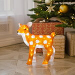 Светящийся олень Брэнсон 38 см, 60 холодных белых LED ламп, таймер, IP44