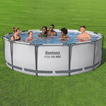 Круглый каркасный бассейн 56418 Bestway Steel Pro Max 366*100 см, фильтр-насос, лестница