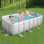 Прямоугольный каркасный бассейн 56457 Bestway Power Steel 412*201*122 см, фильтр-насос, аксессуары