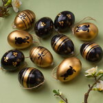Пасхальные подвески Яйца - Golden Easter 6 см, 12 шт, натуральные