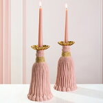 Декоративный подсвечник Grande Tassel 26 см пудровый