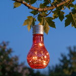 Подвесной солнечный светильник Лампочка Лендлер 17 см с теплыми белыми LED, коралловый, IP44