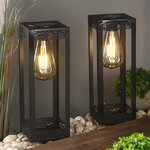 Садовые фонари на солнечной батарее Solar Ravenna 28*10 см, 2 шт, черные, IP44