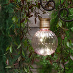 Подвесной светильник на солнечной батарее Solar Jar 11*8 см с теплыми белыми LED, светло-сиреневый, IP44