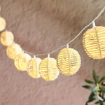 Светодиодная гирлянда на батарейках Китайские Фонарики 1.35 м, 10 теплых белых LED, прозрачный ПВХ, таймер, IP44