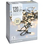Светодиодная гирлянда Koopman Comfort 9 м, 120 теплых белых LED ламп, зеленый ПВХ, контроллер, таймер, IP44