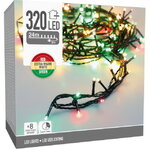 Светодиодная гирлянда Koopman Comfort Italian 24 м, 320 разноцветных LED ламп, зеленый ПВХ, контроллер, таймер, IP44