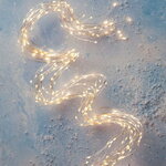 Гирлянда Лучи Росы 10*2 м, 200 теплых белых мини LED ламп с мерцанием, серебряная проволока, IP44